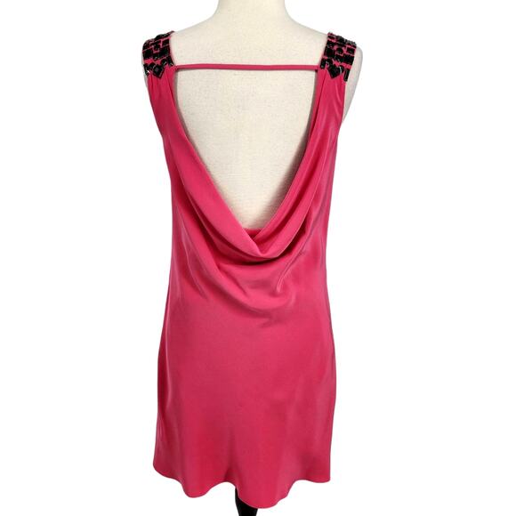 Tibi Silk Drape Front Backless Mini Dress Pink - Picture 5 of 7